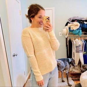 Isabel Marant Etoile Cream Wool Alpaca Blend Chunky Warm Basic Crewneck Sweater